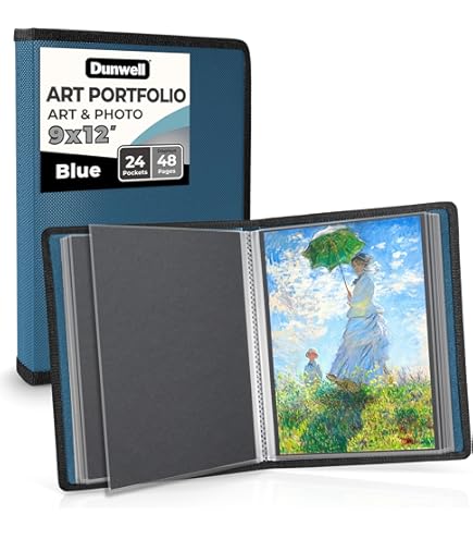 Dunwell 11x14 Art Portfolio Folder - (Black), 24 Pockets Display
