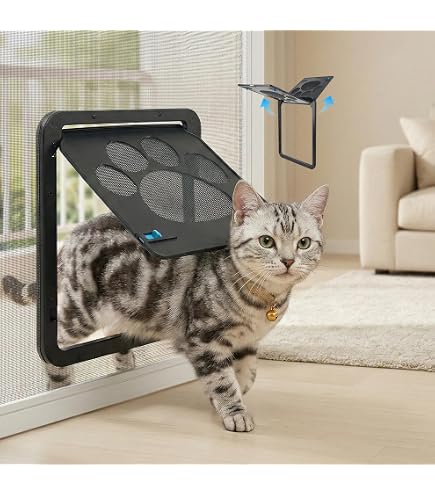 Amazon.co.jp: 工事不要サッシ取付猫用ドア キャットフリードアー