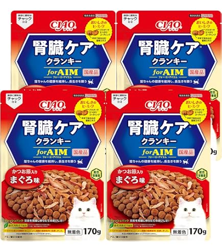 Amazon.co.jp: チャオ (CIAO) 腎臓ケアクランキー かつお味 140g×4袋