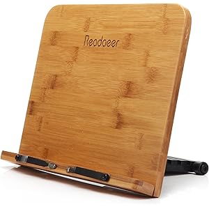 Reodoeer ブックスタンド 筆記台 書見台 本立て 6段階調整 竹製