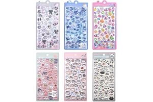 ボンボンドロップシール 3D立体ぷくぷくシール かわいい 動物 6枚セット エポキシ樹脂製 安全素材 すぐ使える粘着 簡単剥離 はがせるデカール 子供 貼り付け可能 贈り物 手帳 携帯 DIY用 手帳用 女の子 プレゼント 動物 料理 デザート 和風デザイン 21種類展開 おしゃれ小物