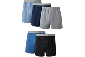 Hanes Men's 5-Pack Exposed Waistband Knit Boxers