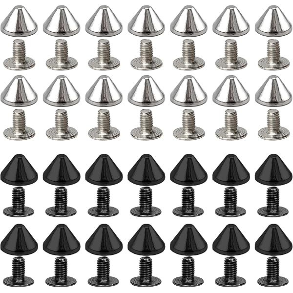 Amazon.co.jp: [ease] コニカル スタッズ 鋲 9mm シルバー 100個 パン