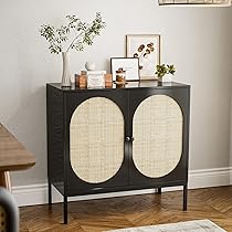 IKIFLY ラタンキャビネット 木製 サイドボード 幅120cm(3扉) Amazon.co.jp: IKIFLY キャビネット 木製 サイドボード ラタンン