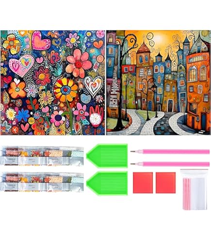 Amazon.co.jp: ダイヤモンドアート 3枚セット 森 20 x 30 cm