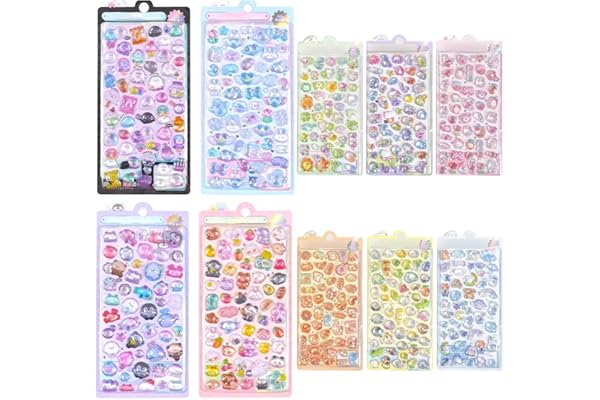 Agture シール ぷくぷく 可愛い シール 3D 立体 10枚セット ぷっくり 企業のノベルティー クリスマスプレゼント サプライズ