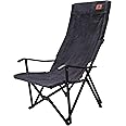 キャンピングムーン（CAMPING MOON） リラックス ローチェア ロースタイルチェア 帆布生地 ロングサイズ ブラック F-1002C-BK