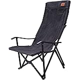 キャンピングムーン（CAMPING MOON） リラックス ローチェア ロースタイルチェア 帆布生地 ロングサイズ ブラック F-1002C-BK