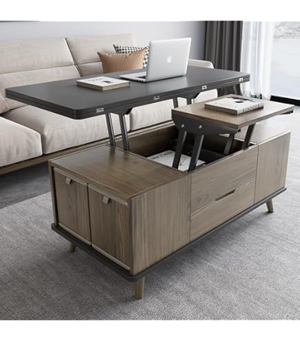 Amazon.co.jp: GraceNook 昇降式テーブル ローテーブル ホワイト 収納