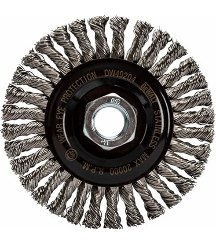 Mercer Industries Stringer Bead Wire Wheel - 6" Diameter, 3/16" Wide, 5/8-11 Arbor, .020 Stainless Steel Wire For Angle Grinders