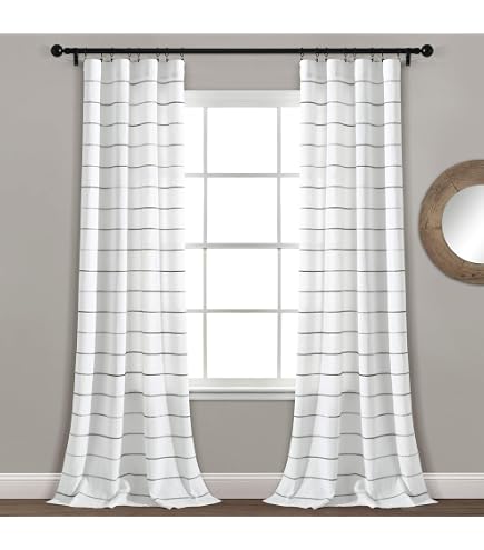 INK+IVY NEA 100% Cotton Single Panel Curtain Stripes Tassels Trim INK+IVY NEA 100% Cotton Single Panel Curtain Stripes Tassels Trim