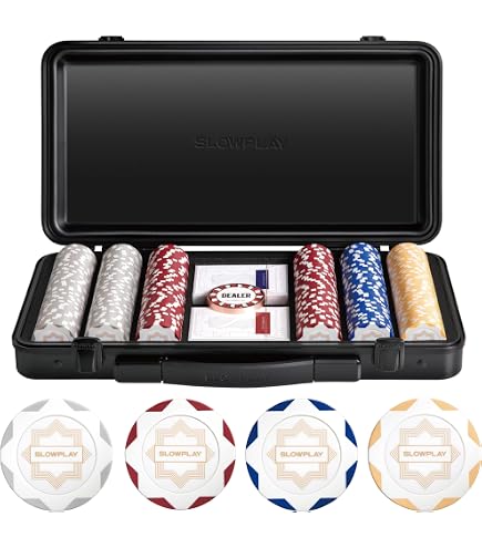 SLOWPLAY Godel 14g Clay Poker Chips Set for Texas Hold'em, 300 PCS