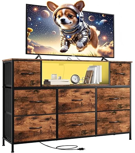 テレビ台 tv台 ローボード テレビボード 6引き出し付き収納キャビネット 32~55インチテレビ対応 120×30×68cm ブラック 木製 大容量収納 Amazon｜テレビ台 tv台 ローボード テレビボード 6引き出し付き収納