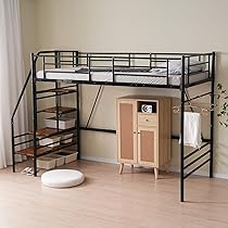 ロフトベッド 階段付き スチールフレーム 81ke24D3eRL._AC_UL210_SR210,