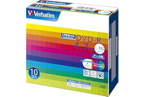 バーベイタムジャパン(Verbatim Japan) 1回記録用 DVD-R CPRM 4.7GB 10枚 ホワイトプリンタブル 片面1層 1-16倍速 DHR47JDP10V1