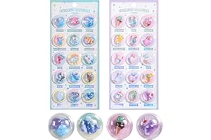 KRGNPLE 実店舗品質 ぷくぷくシール 2 枚 3D 浮き彫りクリスタル エポキシ樹脂 再剥離可能 PVC 材質 励ましステッカー 手帳デコレーション 子供クリエイティブ DIY に最適 人気 プレゼント（No.03＋No.04）