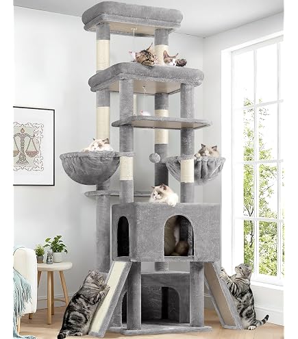 Amazon | Globlazer キャットタワー ラージサイズ 高さ204cm 据え置き