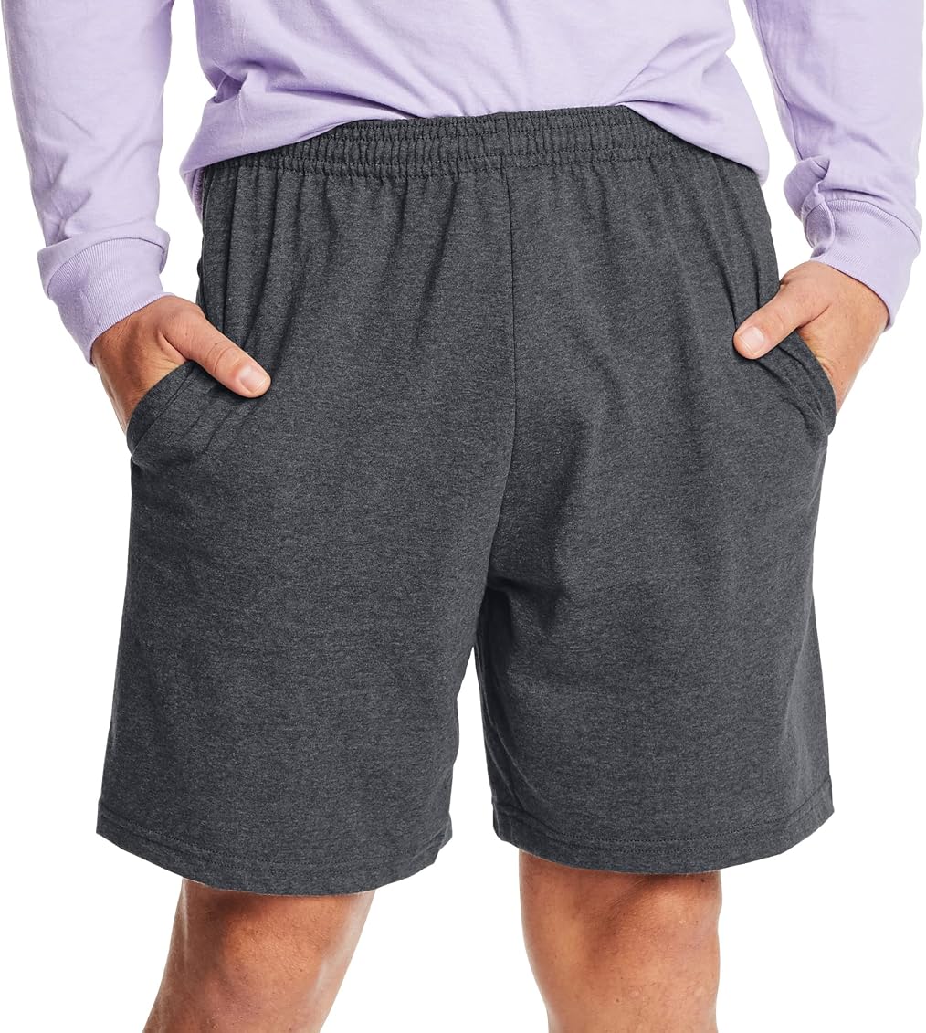 Hanes Men's Jersey Short, Charcoal 