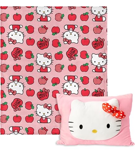 NEW! Hello Kitty Sanrio OG PINK BOW BLANKET Throw 50"X70