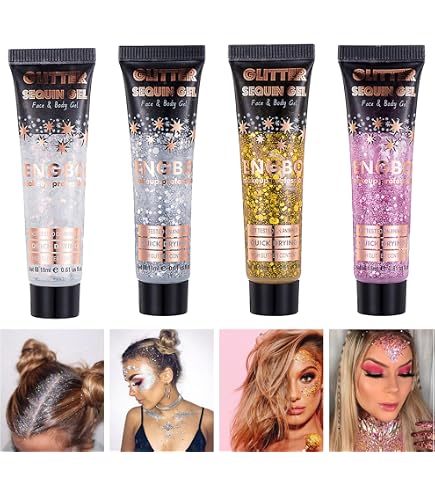 Welhammsae Glitzer Gel Sticks – 6 Farben Für Face & Body (je 17 G)