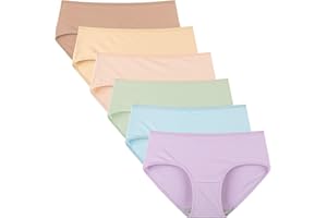 INNERSY Women's Cotton Underwear Colorful Full Coverage Hipster Panties 6-Pack