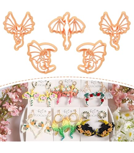 Clay Earrings Puocaon Dragon Polymer Clay Cutters Pcs Dragon