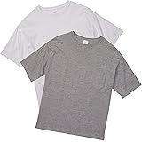 [ユナイテッドアスレ] 5.6oz コットン ポケット付ビッグTシャツ 500801 2枚組 ホワイト/ミックスグレー S