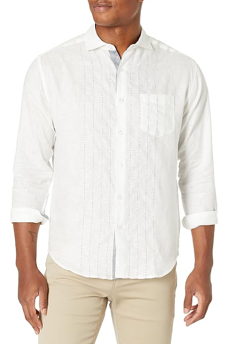 Long Sleeve 100% Cotton Guayabera Shirt 
