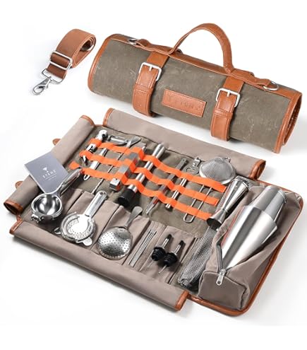 Lexenic Portable Cocktail Shaker Set - Stainless Steel Insulated Bartender Kit With Carrying Case - View #9