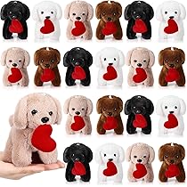 犬型ぬいぐるみ ハート付き 犬型ぬいぐるみ 紫のハート付き - メルカリ