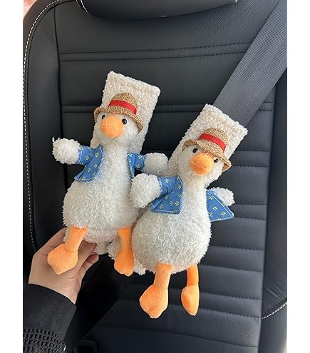 DULRLLY Plush Duck Car Tissue Holder - Animal-Themed Cute Duck