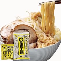 Amazon.co.jp: G系 ﾗｰﾒﾝ ｽｰﾌﾟｾｯﾄ 極太麺 × 3袋 + 背脂にんにく醬油