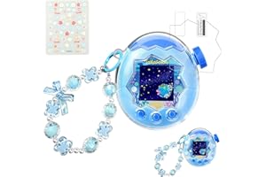 Seltureone【2026年新登場】Tamagotchi Paradise保護ケース 通信に対応 たまごっちパラダイスケース PC素材 可愛いストラップ飾り付き たまパラ専用PETフィルム 全周囲保護 衝撃吸収 耐久性 すり傷防止 ストラップ/ステッカー付き 紛失防止（ダイヤクリア）