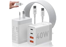 USB C Fast Charger, 40W Dual USB-C Wall Charger, 4-Port 20W USB C Power Adapter with QC3.0 AUS Plug, Dual PD USBC Charger wit