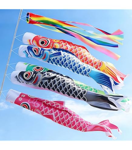 Amazon | こいのぼり 鯉のぼり 吹き流しセット ポール 付き 庭園