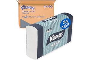 KLEENEX® Compact Hand Towels (4440), White Folded Paper Towels, 24 Packs/Case, 90 Hand Towels/Pack (2,160 Towels)
