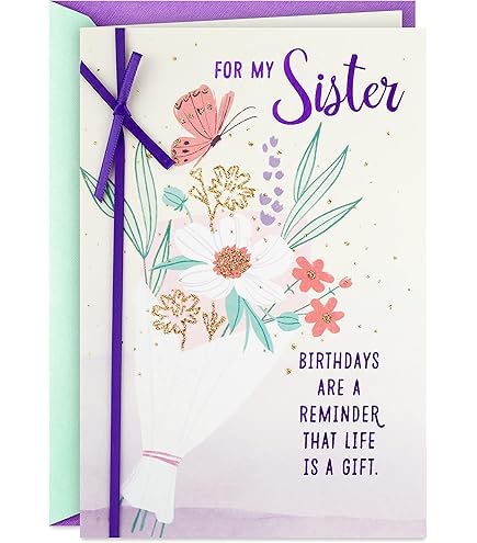 Happy Birthday Card For Her - Purple Iris Flowers With Butterfly Design