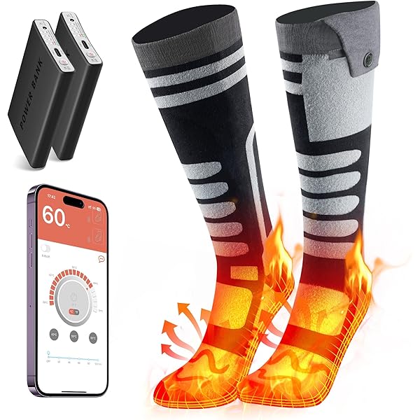 Amazon.co.jp: 【3足/2足/1足入り】電熱ソックス 自動接続 つま先発熱