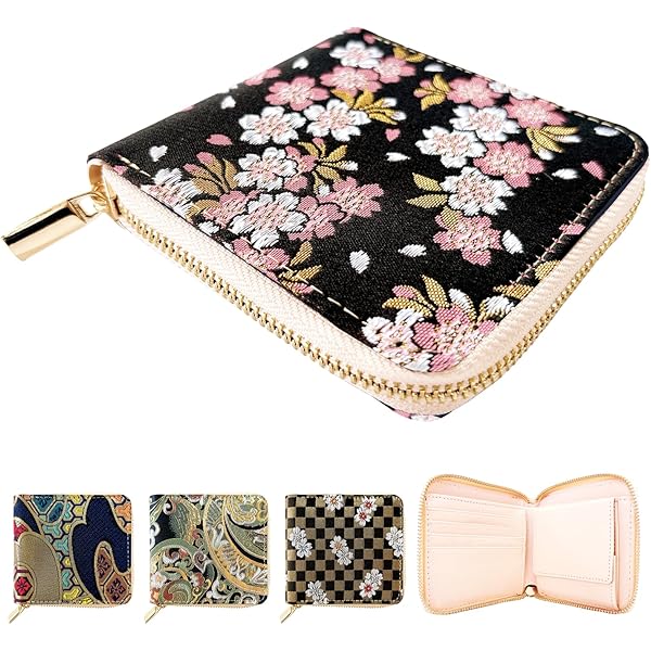 Amazon | [花山] かざん 京桜金襴 レザーウォレット 二つ折り
