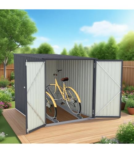 Amazon | 【スタンド搭載】自転車倉庫 2台用 屋外 スチール物置 倉庫