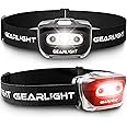 GearLight LED Head Lamp - Pack of 2 Outdoor Flashlight Headlamps w/Adjustable Headband for Adults and Kids - Hiking & Camping