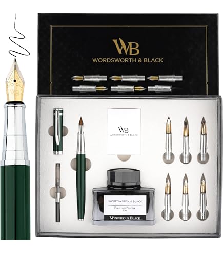 Amazon | Wordsworth & Black 万年筆セット、曲がったペン先、24パック