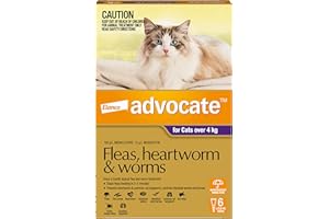 Advocate Cat, Monthly Spot-On Protection from Fleas, Heartworm and Worms, Six Pack Flea Treatment for Cats Over 4 kg, 6 Pack