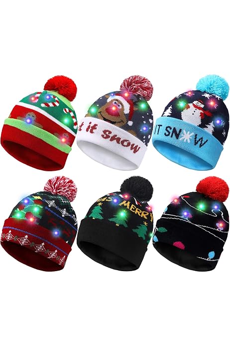 LED Christmas Knitted Hat Light 