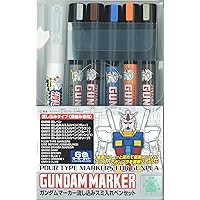 GSI クレオス(GSI Creos) GSIクレオス ガンダムマーカー 流し込みスミ入れペンセット 塗装用マーカー GMS122