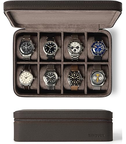 Amazon.co.jp: TAWBURY 6 男性用腕時計ケース – トップグレインレザー