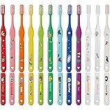 L ＡＰＩＳ：こども歯ブラシ ハッピーカラー12色 ジュニア 歯科推奨 動物柄 小学生頃 艶消しカラフル 日本製 ZOO エコ包装 12本 LA-215