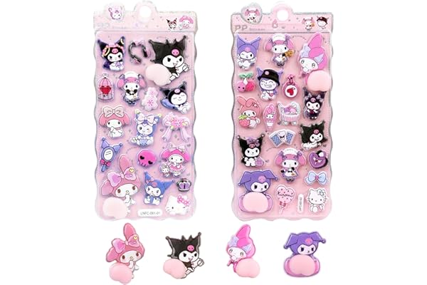 Comdigio 3Dシール 立体シール ぷにぷに 柔らかい ぷっくり かわいい 立体 おしゃれ デコシール ごほうび 子供 貼り付け可能 贈り物 手帳 携帯 女の子 DIY用 手帳用 水筒・スマホケース・アルバム飾り用 貼り付け可能[2枚セット]
