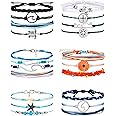 Hicarer 21 Pieces Surfer Wave Bracelet Ocean Wave Adjustable Waterproof Handmade Friendship Bracelet Anklets Jewelry for Wome