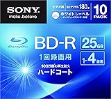 SONY ビデオ用BD-R 1回録画用 片面1層25GB 4倍速 ホワイトプリンタブル 10枚パック 10BNR1VGPS4